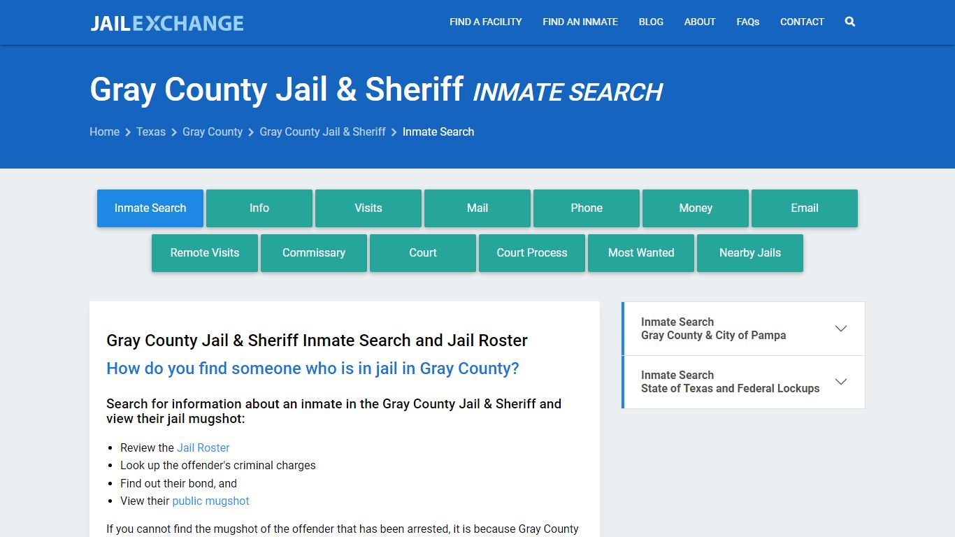 Gray County Jail & Sheriff Inmate Search - Jail Exchange