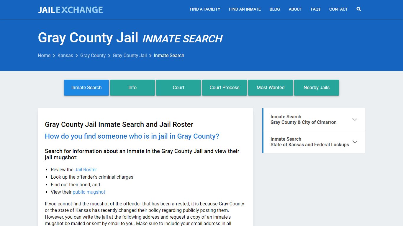Gray County Jail Inmate Search - Jail Exchange